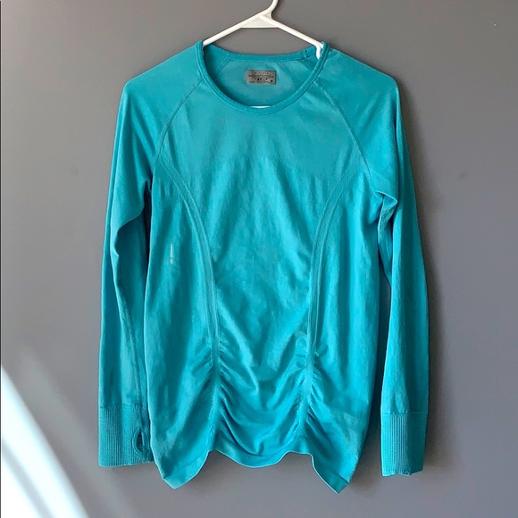 Athleta Ruched Activewear Long Sleeve Tech Shirt